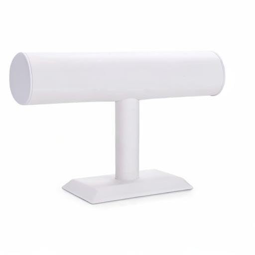 T-bar Jewelry Organizer Display For Watches, Bracelet White PU Jewelry Display Stand - color: 1 tier-white