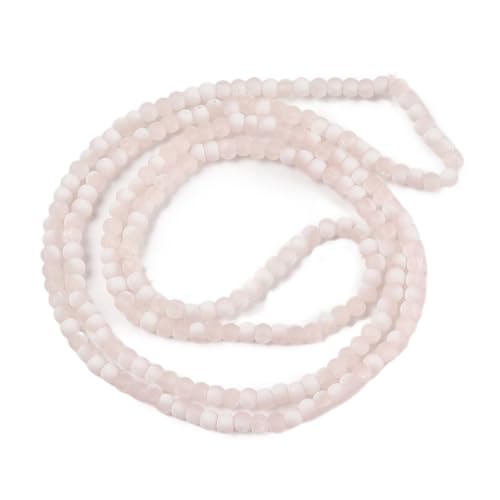 KISSITTY 50pcs Matte Beads Gradient Color Glass Frosted Crystal 6mm Rondelle Misty Rose Center Drilled Loose Craft Beads for Jewelry Making Earring Bracelet Necklace DIY Crafts - color: Misty Rose