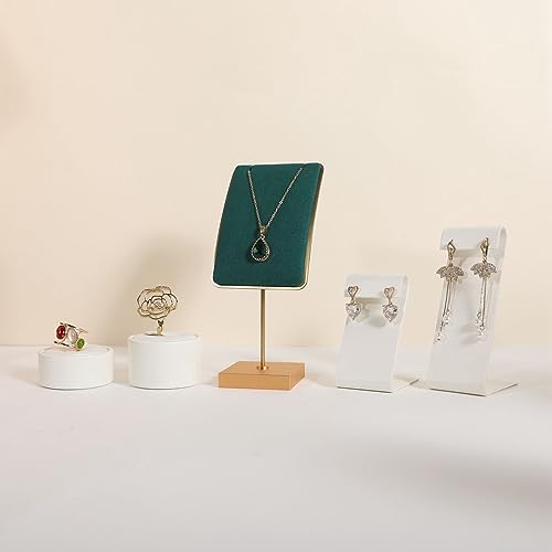 Green necklace holder small jewelry stand, Velvet necklace display stand for selling, metal jewelry organizer necklace hanger【Green】 - color: Green