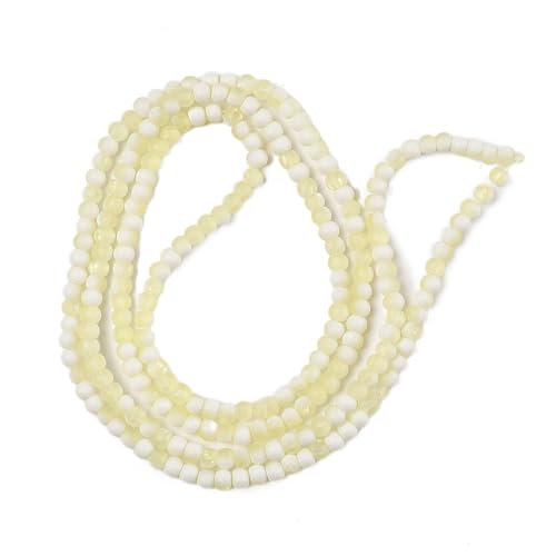 KISSITTY 50pcs Matte Beads Gradient Color Glass Frosted Crystal 6mm Rondelle Light Goldenrod Yellow Center Drilled Loose Craft Beads for Jewelry Making Earring Bracelet Necklace DIY Crafts - color: Light Goldenrod Yellow