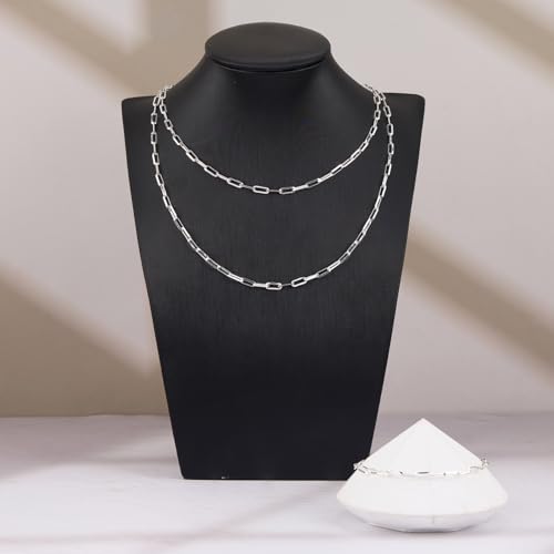 YOUBEIYEE 16.4 Feet Silver Paperclip Chain for Jewelry Making Stainless Steel Chains Roll for Women Necklace Bracelet DIY Jewelry Supplies - color: Paperclip Silver