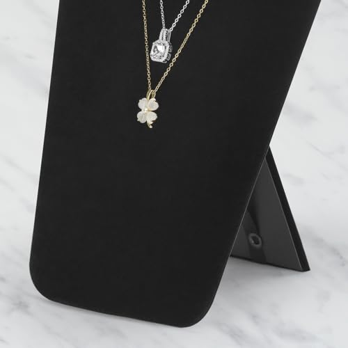 KUKUVR 2Pcs Black Velvet Necklace Bust Display Stand, Jewelry Pendants Chain Holder Stand, Necklace Display Board for Retail Vendor Booth & Selling (Large 12.2 * 7.9inch) - size: Large 12.2*7.9inch