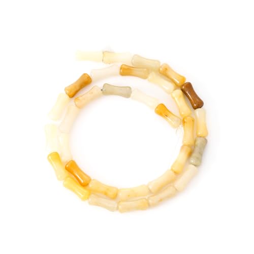 5x12mm Natural Yellow Aventurine Stone Bamboo Shape Gem Healing Energy Loose Spacer Beads for DIY Necklace Bracelet Earring - color: Yellow Aventurine