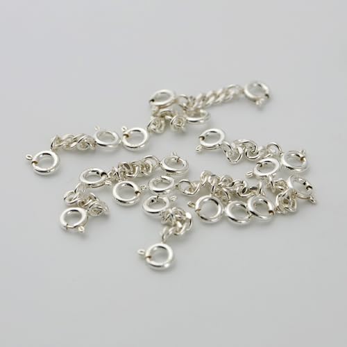 925 Sterling Silver Chain Extender Jewelry Necklace Lobster Clasps and Closures for Necklace Bracelet Jewelry Making Supplies(1piece) (4mm*3cm) - size: 4mm*3cm