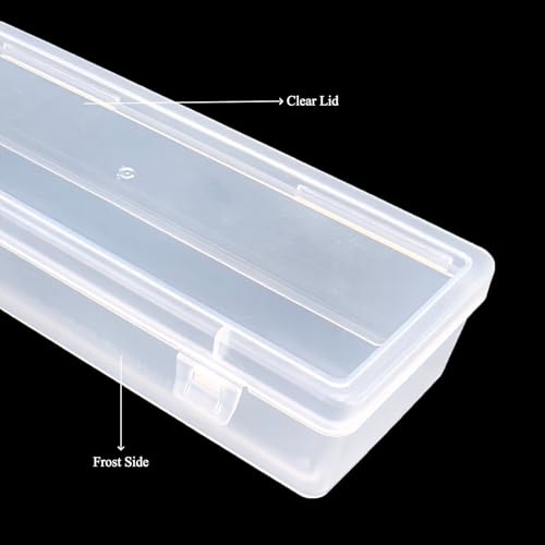 8 Pack Rectangular Clear Plastic Storage Containers Box with Hinged Lid for Beads and Other Small Craft Items (6.89 x 2.56 x 1.38 inch) - size: 6.89 x 2.56 x 1.38 inch