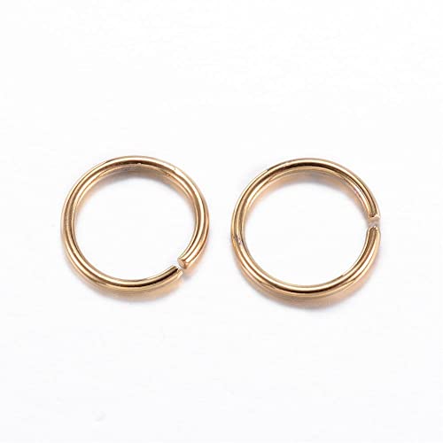 HDSupplies 100 Pieces - 304 Gold Tone Stainless Steel Jump Rings - 13mm - 15 Gauge (1.5mm Thickness) - color: Gold Tone Stainless Steel, size: 13mm / 1.5mm Thick / 15 Gauge