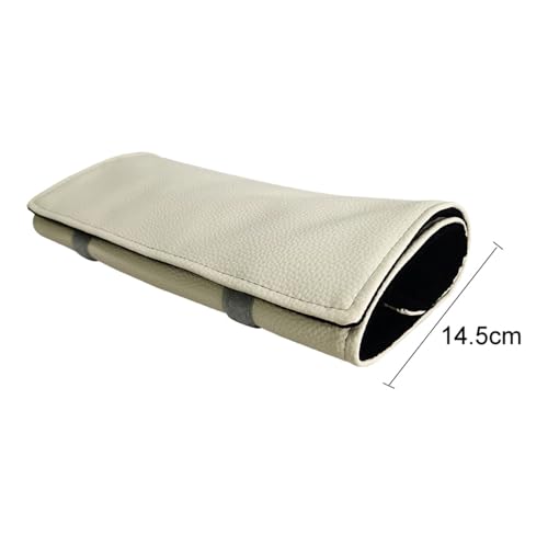 Portable Jewelry Roll Untangled Secure Necklace Travel Storage Bag Displays Holder 16 Chain (Gray PU and Black Velvet) - color: Gray PU and Black Velvet