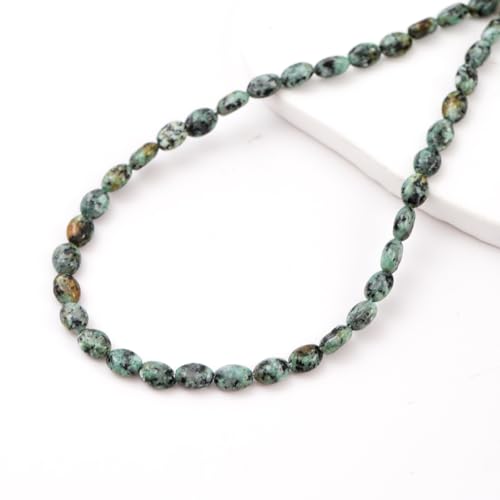 6×8mm Natural Ruby Zoisite Gemstone Loose Beads Flat Oval Healing Crystal Loose Stone Beads for Jewelry Necklace Bracelet Earring Craft - color: Ruby Zoisite