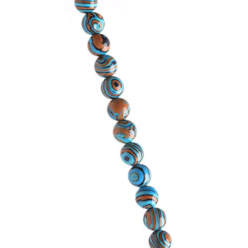 Natural Stone Beads Blue Malachite 10mm Polished Round Smooth Gemstone Beads for Jewelry Making 15 Inch(Blue Malachite,10mm) - color: Blue Malachite, size: 10mm