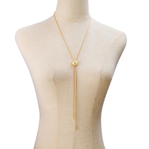 Gold Silver Necklace for Women Y Chain Adjustable Gold Long Necklaces Fashion Dainty Jewelry - color: gold D