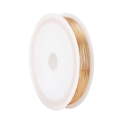 PH PandaHall 22 Gauge Copper Wire, 0.6mm Round Golden Jewelry Making Craft Wire, 30m - size: 0.6mm/22 Gauge