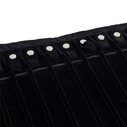 Portable Jewelry Roll Untangled Secure Necklace Travel Storage Bag Displays Holder 16 Chain (Black Diamond) - color: Black Diamond