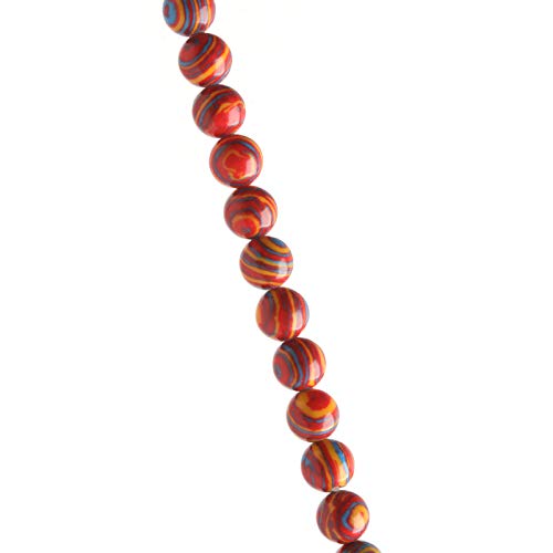 Natural Stone Beads Red Malachite 10mm Polished Round Smooth Gemstone Beads for Jewelry Making 15 Inch(Red Malachite,10mm) - color: Red Malachite, size: 10mm
