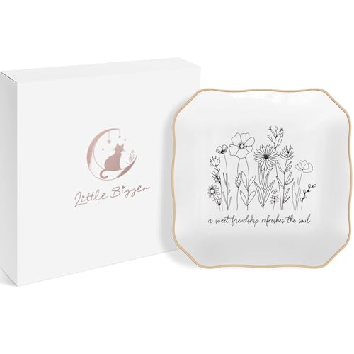 LITTLEBIGGER Friendship Gifts for Women – Jewelry Dish, A Sweet Friendship Refreshes The Soul – Proverbs 27:9 – Mothers Day Gifts – Friend Birthday Gifts for Women - style: Friendship - D