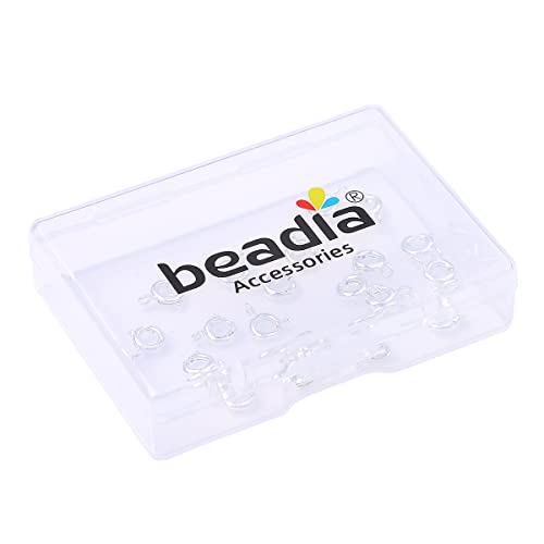 BEADIA Silver Plated Spring Clasps Non Tarnish 6mm 20pcs for Jewelry Making Findings - color: Spring Clasps Silver, size: 6mm