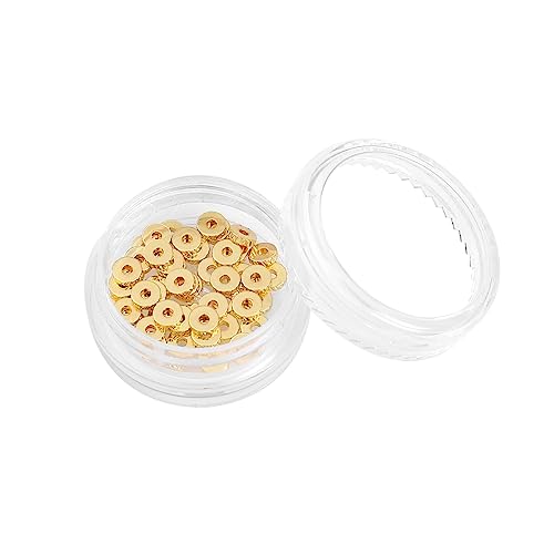 BEADIA 14K Gold Plated Disk Spacer Beads 4x1.2mm 50pcs for Jewelry Making Findings Non Tarnish - color: 14K Gold, size: 4x1.2mm Disk