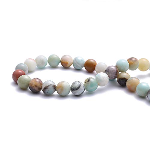 BEADIA Natural Amazonite Jade Stone Round Loose Semi Gemstone Beads for Jewelry Making 4MM 89PCS - color: Amazonite Jade, size: 4mm