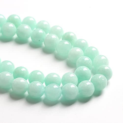75PCS 10MM Natural Stone Amazonite Chalcedony Loose Beads for Jewelry Making DIY Bracelet Necklace 2 Strands - color: Amazonite Chalcedony, size: 10mm (2 strands)