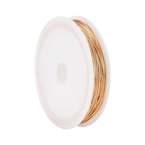 PH PandaHall 18K Gold Plated Copper Wire, 18 Gauge Golden Metal Wire 1mm Jewelry Wire Metal Craft Wire Beading Wire with Spool for DIY Crafts Jewelry Making Wrapping Sculpting, 32ft/10m - size: 1mm/18 Gauge