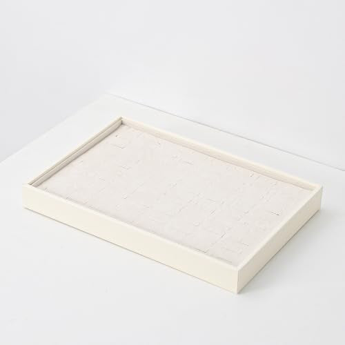 Stackable Jewelry Organizer Tray For Drawers,White Leather Small Earring Storage Tray,Bracelet And Necklace Display Box,Jewelry Ring Display Case (Creamy White 80 Grids Ring) - style: Creamy White 80 Grids Ring