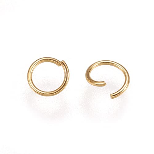 HDSupplies 100 Pieces - 304 Gold Tone Stainless Steel Jump Rings - 5mm - 22 Gauge (0.6mm Thickness) - color: Gold Tone Stainless Steel, size: 5mm / 0.6mm Thick / 22 Gauge