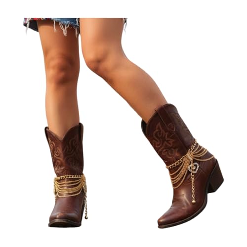 TrendyFashionJewelry Women Boot Bracelet Chains Gold Bling Metal Heart Love Western Fashion Anklet Shoe Charm Made In USA BC173