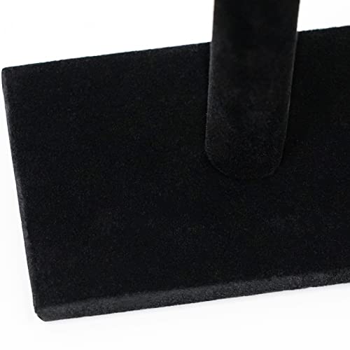 G Ganen T-Bar Necklace Holder Jewelry Display Stand; Black Velvet Holder Organizer for Necklace, Chains, Bracelets, Watches, Headphones; 12” High*11”Cross