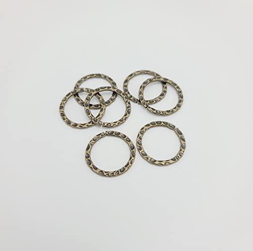 FS Brand Hammered Linking Ring-10Pcs. (Antiqued Brass) - color: Antiqued Brass