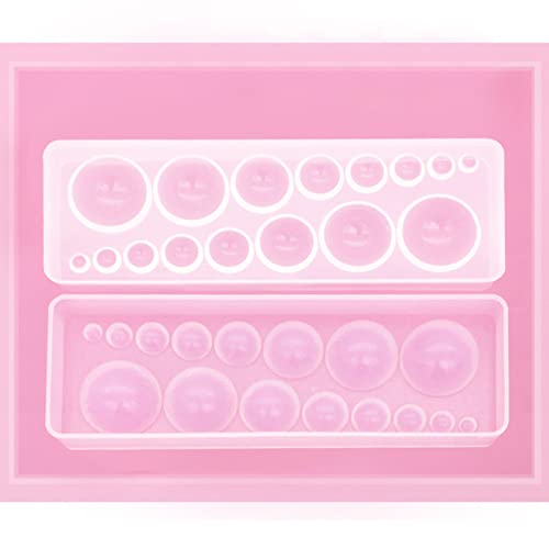 2PCS Cabochon Gem Silicone Mold, Clear Round Silicone Mold for Making Earrings Jewelry Making Crafting Projects - color: round-small