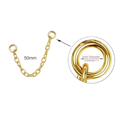 4Pcs Gold Earrings Connector Chains Set for Women, Convertible Dangle Chain for Double Piercings 50mm - color: style C