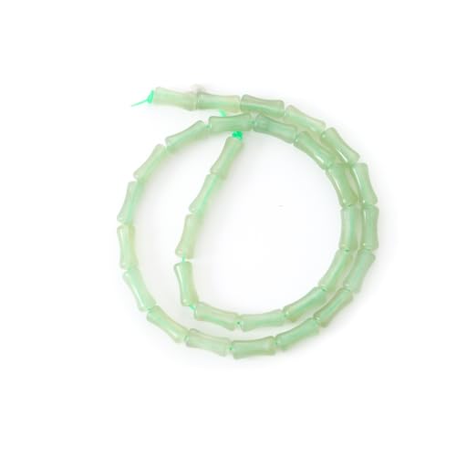 5x12mm Natural Green Aventurine Stone Bamboo Shape Gem Healing Energy Loose Spacer Beads for DIY Necklace Bracelet Earring - color: Green Aventurine