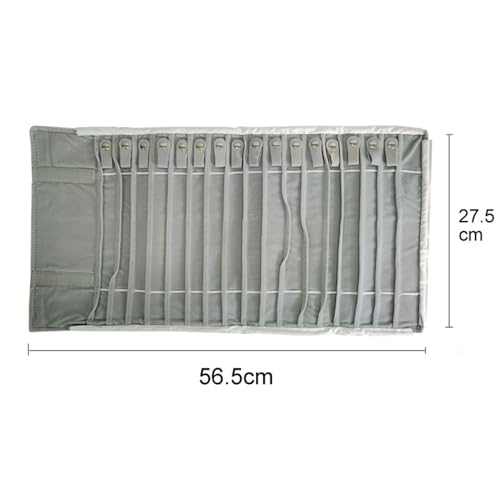 Portable Jewelry Roll Untangled Secure Necklace Travel Storage Bag Displays Holder 16 Chain (Gray PU and Gray Velvet) - color: Gray PU and Gray Velvet