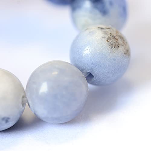 KISSITTY 235pcs 8mm Natural Sodalite Bead Strands, Natural Gemstone Crystal Beads Round Smooth Chakra Beads Energy Healing Crystals Gemstones for DIY Jewelry Bracelets Necklaces Making - color: Natural Sodalite