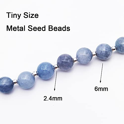 4000 Pieces Tiny Size 2.4mm Silver Iron Metal Spacer Bead Round Loose Beads - size: 2.4mm