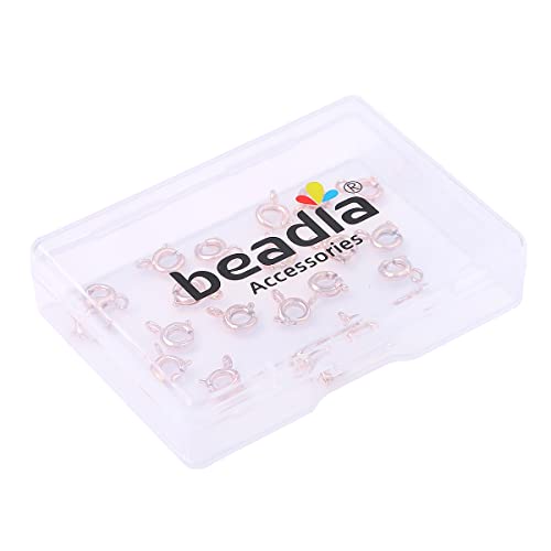 BEADIA Rose Gold Plated Spring Clasps Non Tarnish 6mm 20pcs for Jewelry Making Findings - color: Spring Clasps Rose Gold, size: 6mm