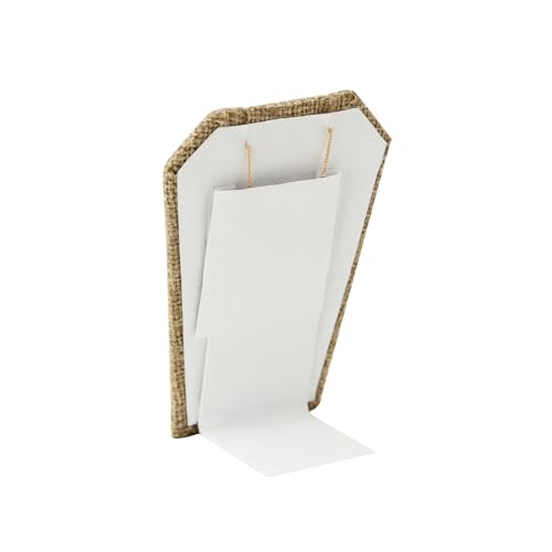 MOOCA 6 Pcs Natural Linen Earring Display Stand Necklace, Pendant Jewelry Organizer Display Holder for Earring, Pendant, Necklace Stand for Showcase, Linen, 2 1/2 W x 1 3/4 D x 3 1/4 H in - color: Natural Linen