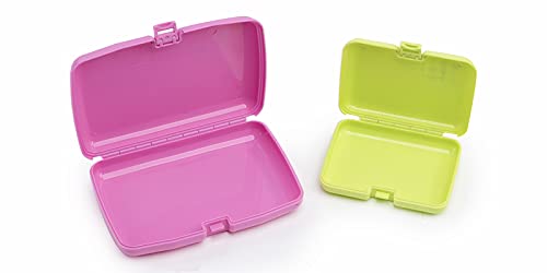 Caboodles Care Pack + Lil Bit Set Mini Cosmetic Storage for Purse With Snap-tight Latch, Citron and Pink, 1 count (Pack of 3) - color: Citron and Pink