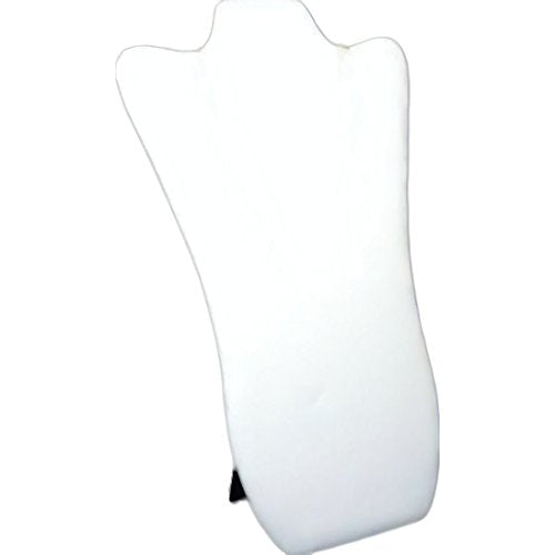 FindingKing White Leather Padded Necklace Pendant Bust Showcase Display 14 1/8"