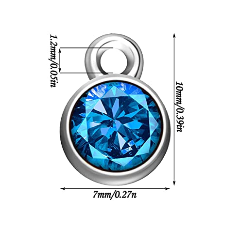 BetterJonny 120 Pieces Crystal Birthstone Charms Beads, 12 Colors Round Crystal Charm with Rings Handmade Jewelry Pendants for Jewelry Necklace Bracelet Earring Making - color: (#A)Silver Round