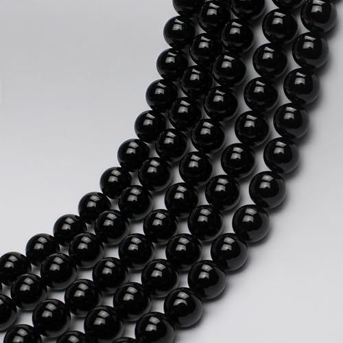 MJDCB Natural Stone Bead Black Onyx Gemstone Loose Beads for Jewelry Making Bracelet Necklace 10mm - color: Black Agate, size: 10mm