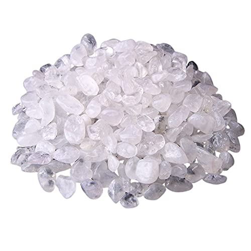 Natural 500 pcs White Stone No Hole Undrilled Irregular Chip Gemstone Beads Rock Gravel Crystal Tumble Minerals Gravel Specimen Energy Decorative Stone Fish Tank Stone - color: White Stone