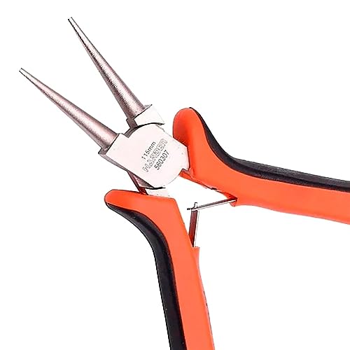 Edward Tools Mini Round Nose Pliers 4.5” - Round Pliers for Jewelry, Wire Bending, Wire Looping, Beading, Electrical - CRV Fine Carbon Steel - Ergonomic Handle