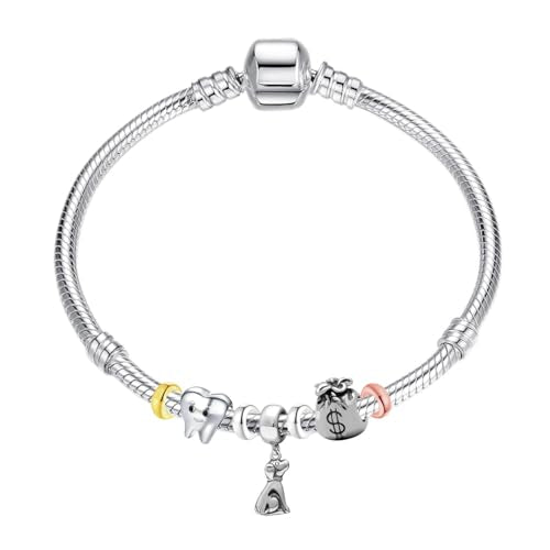 Clip Stopper Charms Sterling Silver Rondelle Spacer Bead Charm Stopper Charm for Pandora Charm Bracelets - color: Silver (10 pcs )