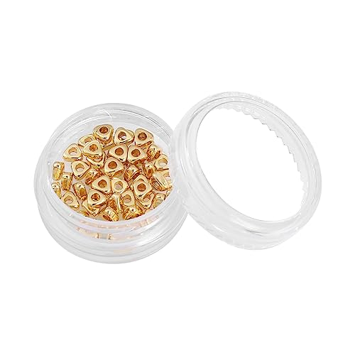 BEADIA 14K Gold Plated Triangle Spacer Beads 4x2mm 50pcs for Jewelry Making Findings Non Tarnish - color: 14K Gold, size: 4x2mm Triangle