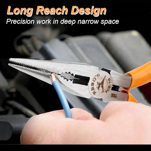 Rongon 3Pack-Mini Needle Nose Pliers 5" Small Long Nose Pliers with Wire Cutters for Jewelry, Making, DIY, Working in Tight Areas (3Pcs) - size: 3Pcs