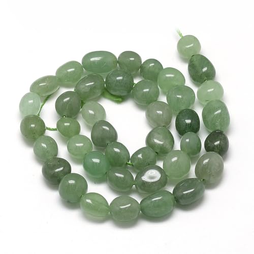 30-45Pcs/Strand Natural Green Aventurine Beads 15.7" Irregular Nuggets Stone Beads 8-15mm Gemstones Loose Spacer Bead for DIY Bracelet Necklace Jewelry Making Crafting - color: Green Aventurine