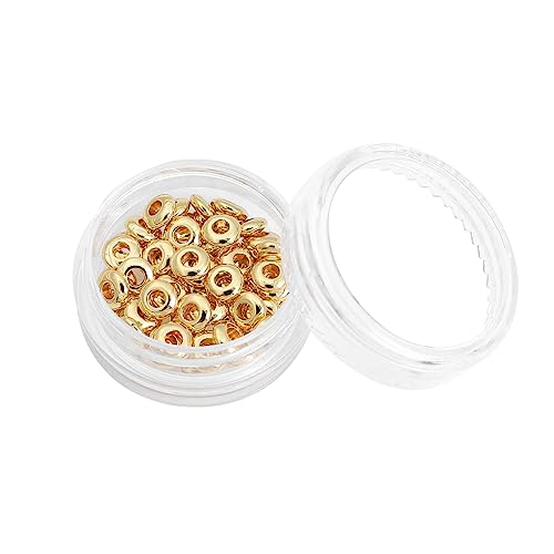 BEADIA 14K Gold Plated Roudelle Spacer Beads 5x1.8mm 50pcs for Jewelry Making Findings Non Tarnish - color: 14K Gold, size: 5x1.8mm Roudelle