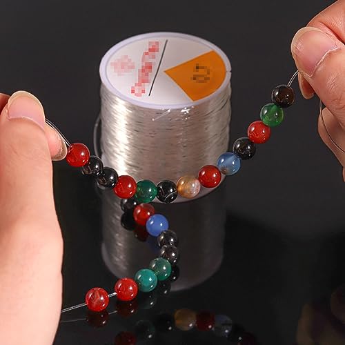 2 Rolls Elastic Crystal String Cord Clear Bracelets String Stretchy Beading Thread String Crafting Transparent Thread Necklace Jewelry Making Cord 0.5 mm