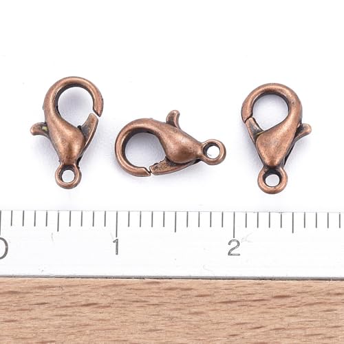 HDSupplies 100 Pieces - Lobster Clasps - Red Copper Tone - 10x6mm w/ 1mm Hole - color: Red Copper, size: 10x6mm