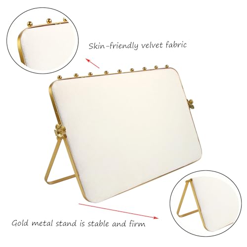 TANG SONG 10.24” Dual-Tone Metal Necklace Display Stand with Velvet Base – Jewelry Holder for Retail & Home (White/White) - color: White